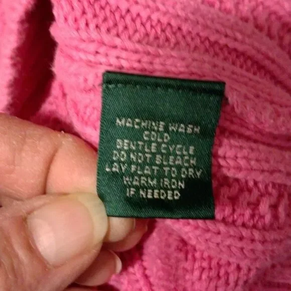 Lauren Ralph Lauren M pink sweater, 100% cotton. Machine washable. - Picture 6 of 6
